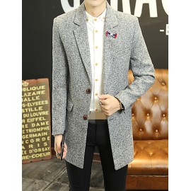 winter men's slim long Korean woolen coat lapel male boom in leisure