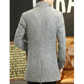 winter men's slim long Korean woolen coat lapel male boom in leisure